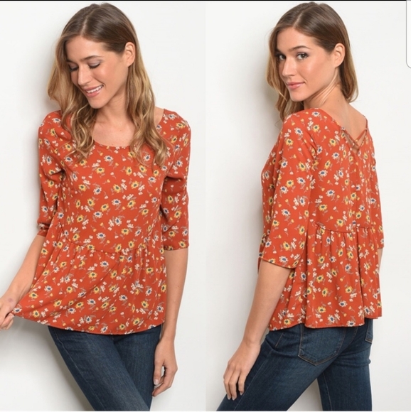 **LAST ONE** Floral pattern feminine style top - Picture 3 of 8